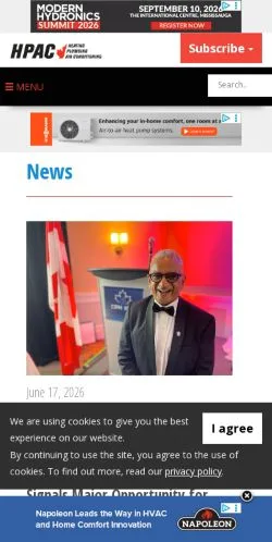 Preview of the HPAC Magazine website, a media outlet in United States for sponsored articles