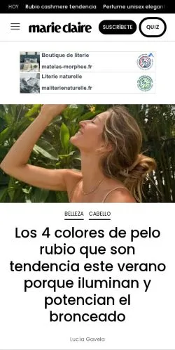 스폰서 기사용 스페인 매체 Marie Claire España 사이트 미리보기