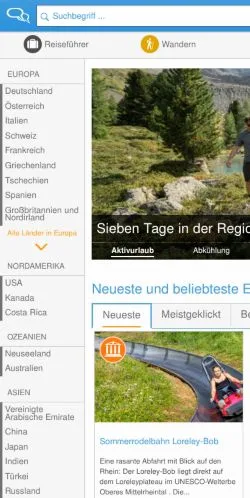 Anteprima del sito TouriSpo, media di Svizzera per articoli sponsorizzati