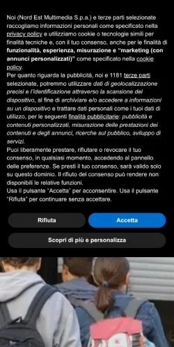 Anteprima del sito Corriere delle Alpi, media di Italia per articoli sponsorizzati