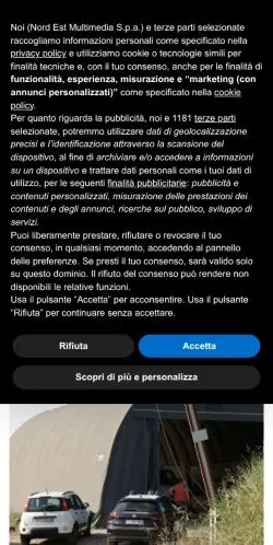 스폰서 기사용 이탈리아 매체 Tribuna di Treviso 사이트 미리보기
