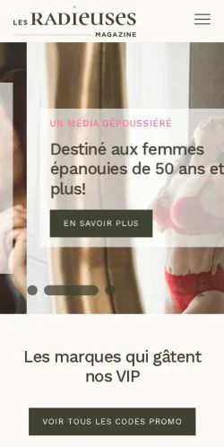 Anteprima del sito Les Radieuses Magazine, media di Francia per articoli sponsorizzati