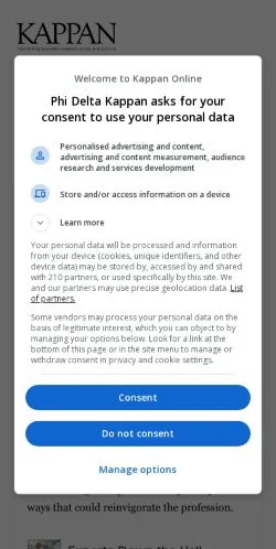 Anteprima del sito Kappan Online, media di Stati Uniti per articoli sponsorizzati