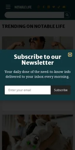 Forhåndsvisning av nettstedet Notable Life, medium fra USA for sponsede artikler