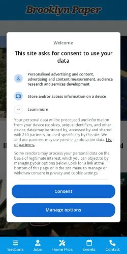 スポンサード記事向けのアメリカ合衆国メディア、Brooklyn Paperのサイトプレビュー