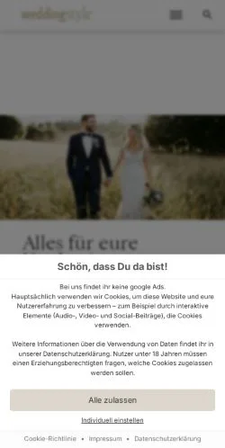 Vorschau der Website Wedding Style, Medium aus Deutschland für gesponserte Artikel