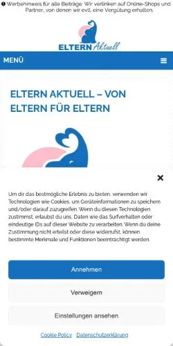 Podgląd witryny Eltern Aktuell, medium z kraju Niemcy do artykułów sponsorowanych