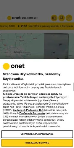 Anteprima del sito Onet Wiadomości, media di Polonia per articoli sponsorizzati