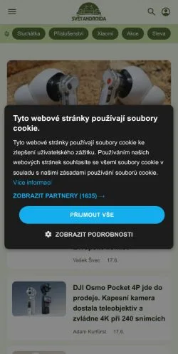スポンサード記事向けのチェコメディア、SvětAndroidaのサイトプレビュー