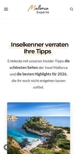 Vista previa del sitio Mallorca Experte, medio de Alemania para artículos patrocinados