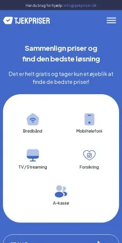 スポンサード記事向けのデンマークメディア、Tjek Priserのサイトプレビュー