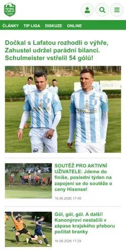 Anteprima del sito fotbalunas.cz, media di Cechia per articoli sponsorizzati