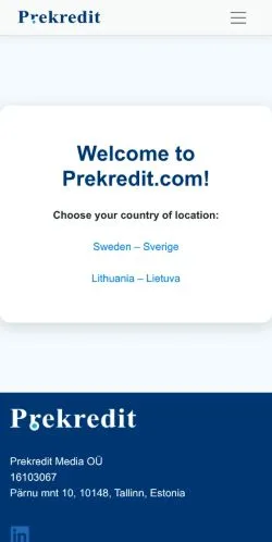 スポンサード記事向けのアメリカ合衆国メディア、prekreditのサイトプレビュー