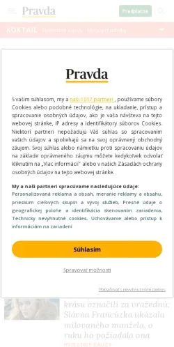 Anteprima del sito Koktail Pravda, media di Slovacchia per articoli sponsorizzati