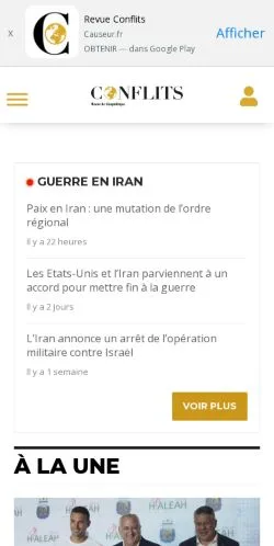Vorschau der Website Revue Conflits, Medium aus Frankreich für gesponserte Artikel