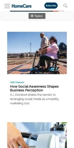 Anteprima del sito Homecaremag, media di Stati Uniti per articoli sponsorizzati