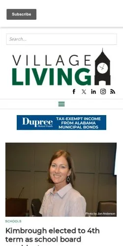 Pré-visualização do site Village Living, meio de Estados Unidos para artigos patrocinados