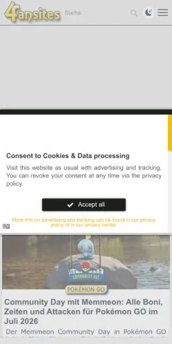 スポンサード記事向けのドイツメディア、4Fansitesのサイトプレビュー