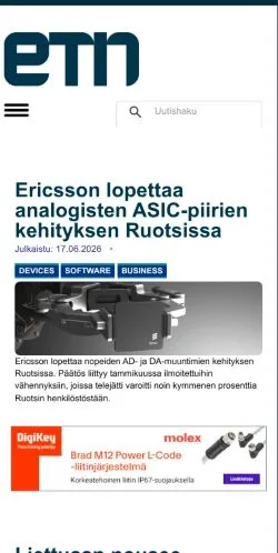Aperçu du site Alkuun, média de Finlande pour articles sponsorisés