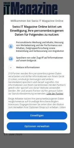 Anteprima del sito Swiss IT Magazine, media di Svizzera per articoli sponsorizzati