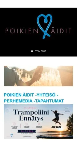 Anteprima del sito Poikien Äidit yhteisö, media di Finlandia per articoli sponsorizzati