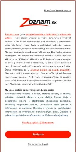 Podgląd witryny Plní Elánu, medium z kraju Słowacja do artykułów sponsorowanych