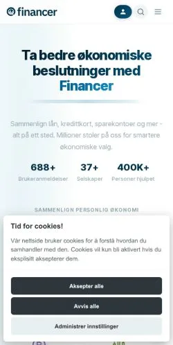 Forhåndsvisning av nettstedet Financer, medium fra Norge for sponsede artikler