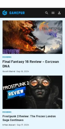 Vorschau der Website Gamepur, Medium aus Vereinigte Staaten für gesponserte Artikel