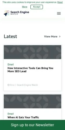 Anteprima del sito Search Engine Watch, media di Stati Uniti per articoli sponsorizzati