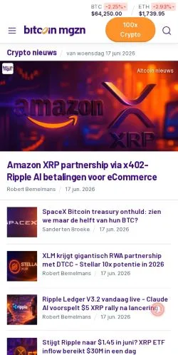 Anteprima del sito Bitcoin Magazine, media di Paesi Bassi per articoli sponsorizzati