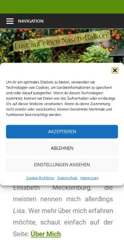 Anteprima del sito Mein Nasch-Balkon, media di Germania per articoli sponsorizzati