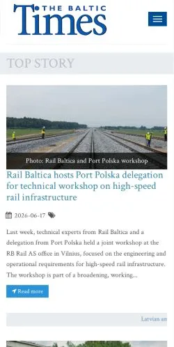 Vista previa del sitio The Baltic Times, medio de Estados Unidos para artículos patrocinados