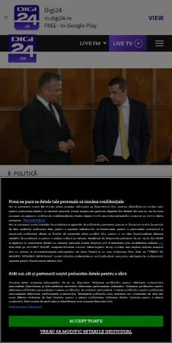 Podgląd witryny Digi24, medium z kraju Rumunia do artykułów sponsorowanych