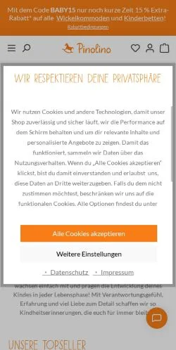 Anteprima del sito Pinolino, media di Germania per articoli sponsorizzati