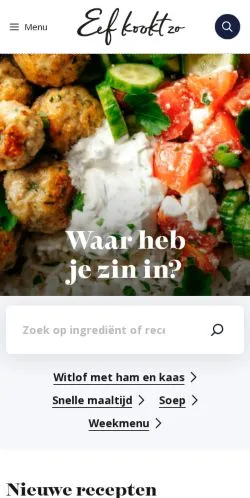Podgląd witryny Eef Kookt Zo, medium z kraju Holandia do artykułów sponsorowanych