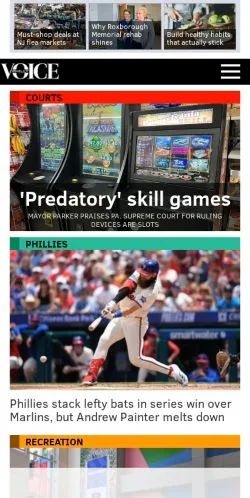 Forhåndsvisning av nettstedet PhillyVoice, medium fra USA for sponsede artikler