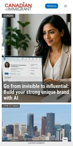 Anteprima del sito Canadian Immigrant, media di Canada per articoli sponsorizzati