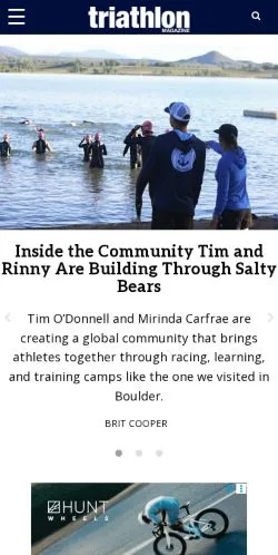 Vista previa del sitio Triathlon Magazine Canada, medio de Canadá para artículos patrocinados