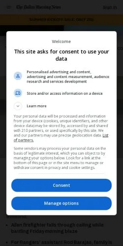 Anteprima del sito Dallas News, media di Stati Uniti per articoli sponsorizzati