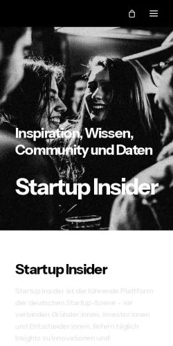Anteprima del sito Startup Insider, media di Germania per articoli sponsorizzati