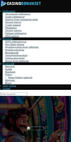 Anteprima del sito Casinobonukset, media di Finlandia per articoli sponsorizzati