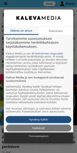 Vista previa del sitio Ilkka-Pohjalainen, medio de Finlandia para artículos patrocinados