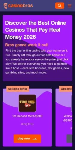 Podgląd witryny Casino Bros, medium z kraju Stany Zjednoczone do artykułów sponsorowanych