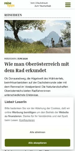 Anteprima del sito Reisetipps, media di Germania per articoli sponsorizzati