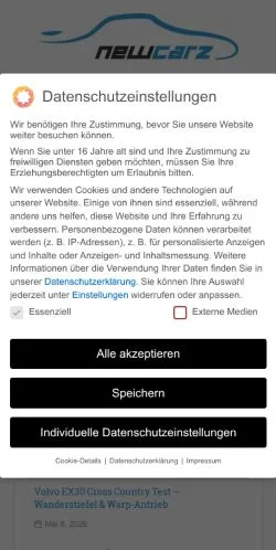 Anteprima del sito NewCarz Automagazin, media di Germania per articoli sponsorizzati