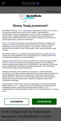 Podgląd witryny Wizaz, medium z kraju Polska do artykułów sponsorowanych