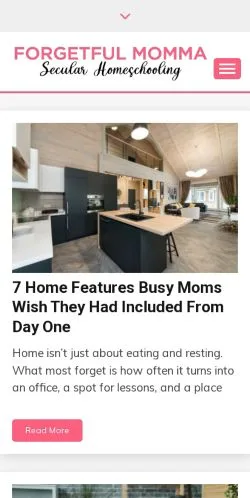 Voorbeeld van de site Forgetful Momma, medium uit Verenigde Staten voor gesponsorde artikelen