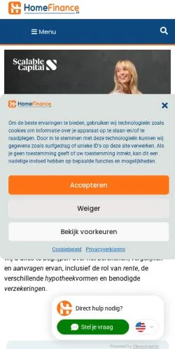 Anteprima del sito HomeFinance, media di Paesi Bassi per articoli sponsorizzati