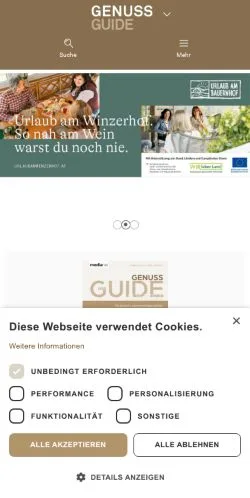 Pré-visualização do site Genuss Guide, meio de Alemanha para artigos patrocinados