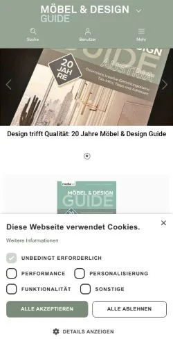 Aperçu du site Möbel & Design Guide, média de Autriche pour articles sponsorisés